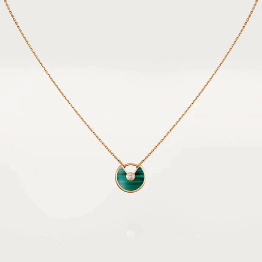 [Topon]AMULETTE ROSE GOLD MALACHITE NECKLACE