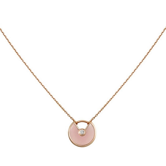 [Topon Jewelry]AMULETTE ROSE GOLD PINK MOP NECKLACE