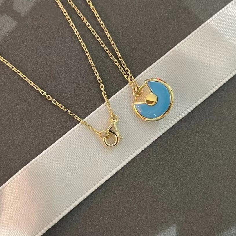 [Topon Jewelry]AMULETTE GOLD TURQUOISE NECKLACE