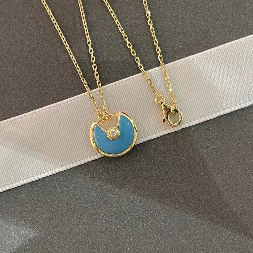 [Topon Jewelry]AMULETTE GOLD TURQUOISE NECKLACE