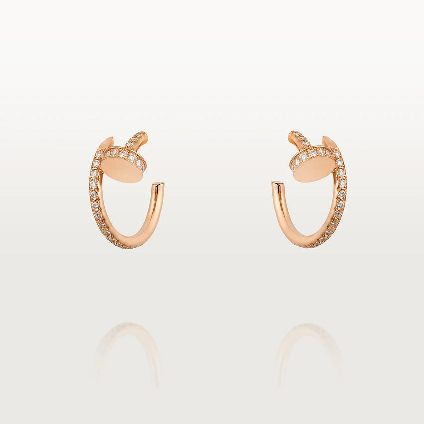 [Topon Jewelry]JUSTE EARRINGS 12.75MM PINK GOLD DIAMOND