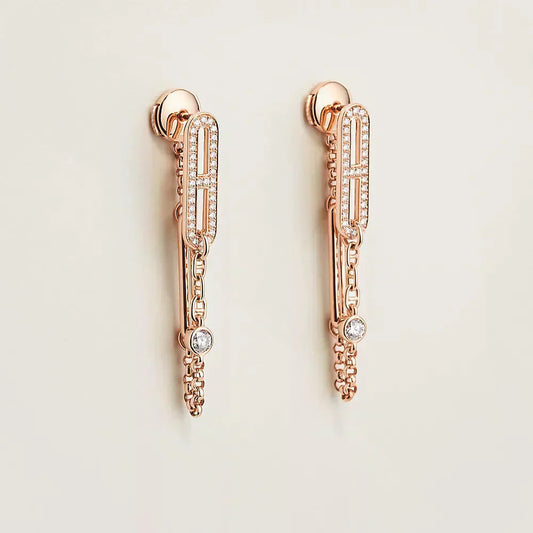 [Topon]CHAINE CHAOS DIAMOND DROP EARRINGS