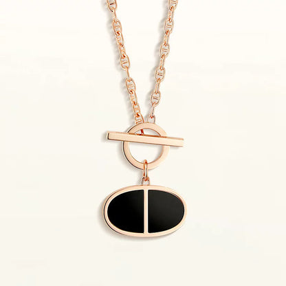 [Topon Jewelry]CHAINE VERSO BLACK CERAMIC NECKLACE