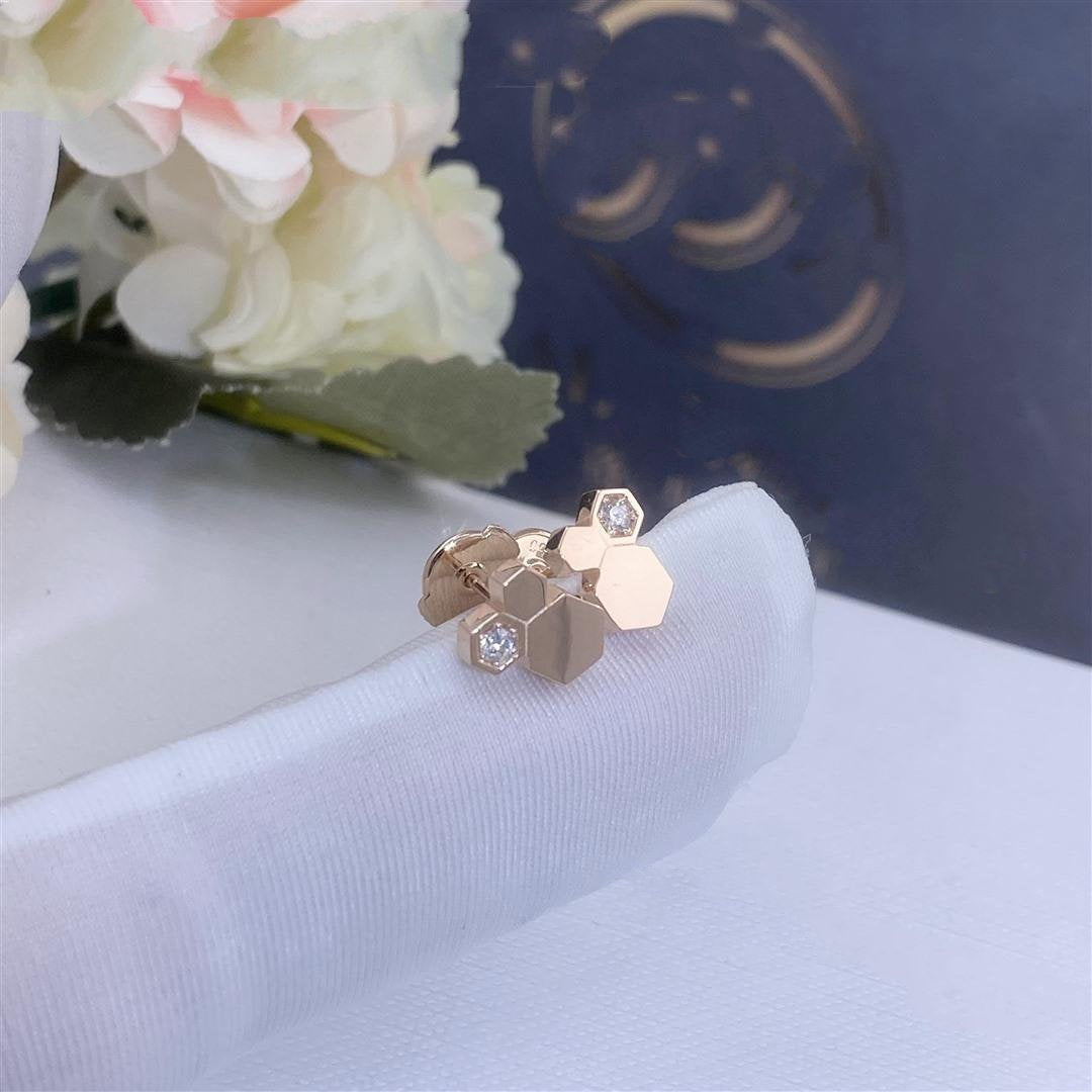 [Topon Jewelry]BEE LOVE PINK GOLD DIAMOND EARRINGS