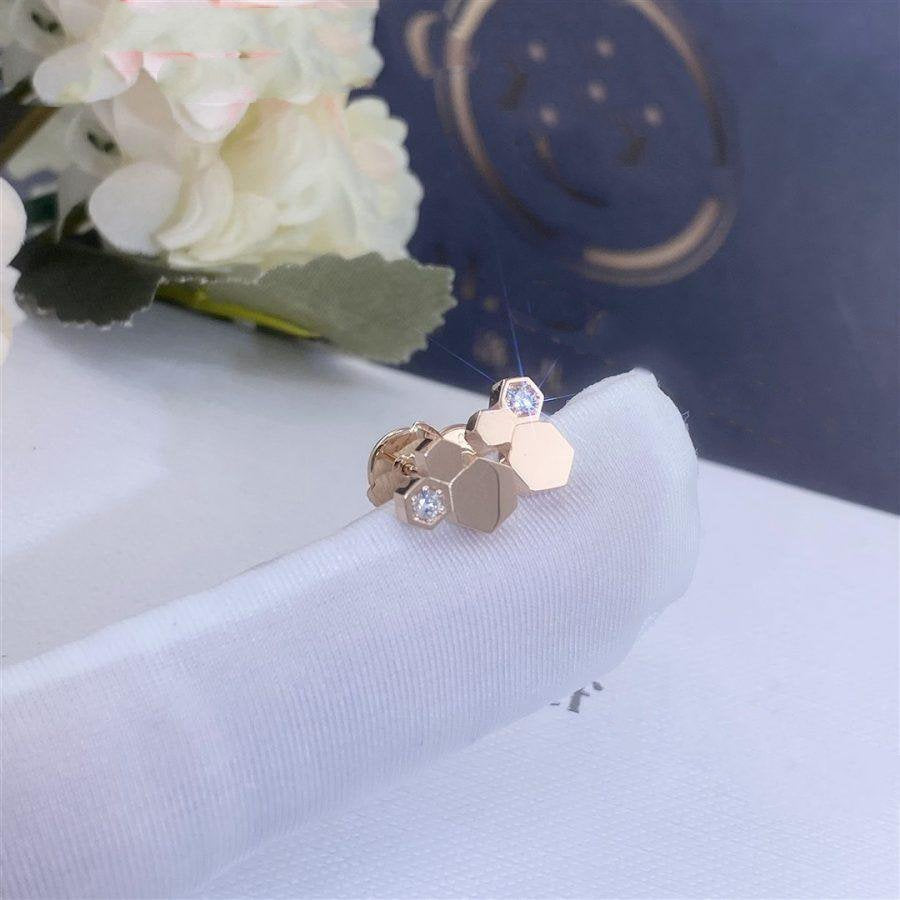 [Topon Jewelry]BEE LOVE PINK GOLD DIAMOND EARRINGS