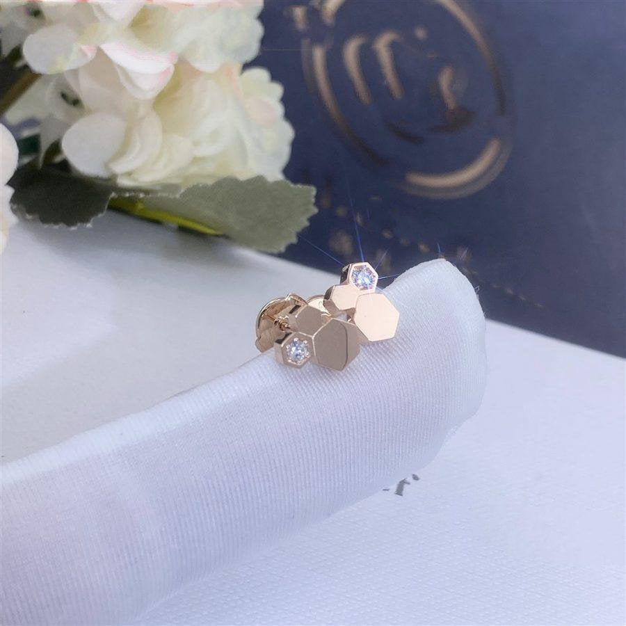 [Topon Jewelry]BEE LOVE PINK GOLD DIAMOND EARRINGS