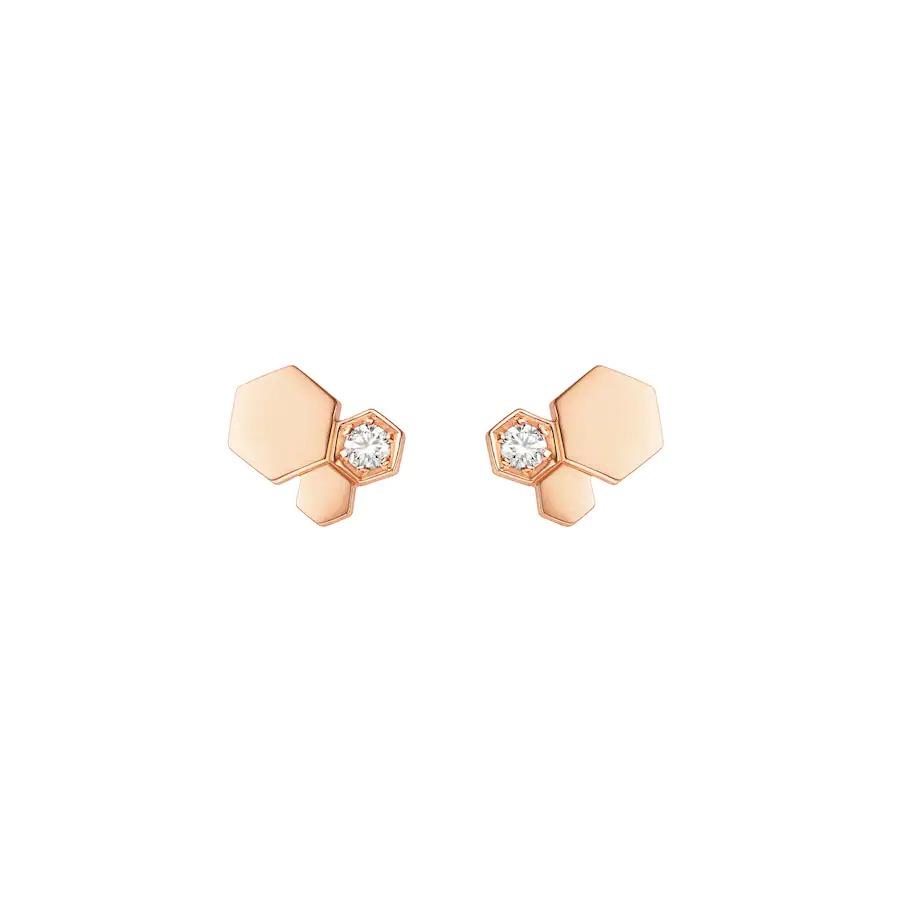 [Topon Jewelry]BEE LOVE PINK GOLD DIAMOND EARRINGS