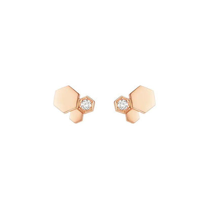 [Topon Jewelry]BEE LOVE PINK GOLD DIAMOND EARRINGS