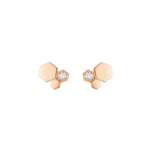 [Topon Jewelry]BEE LOVE PINK GOLD DIAMOND EARRINGS