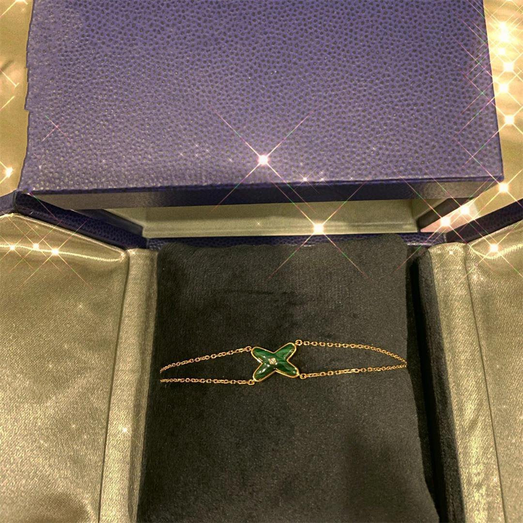 [Topon Jewelry]JEUX BRACELET MALACHITE PINK GOLD 1 DIAMOND