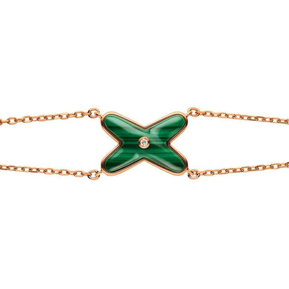 [Topon Jewelry]JEUX BRACELET MALACHITE PINK GOLD 1 DIAMOND