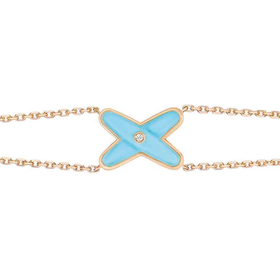 [Topon Jewelry]JEUX BRACELET TURQUOISE PINK GOLD 1 DIAMOND