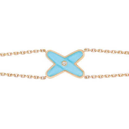 [Topon Jewelry]JEUX BRACELET TURQUOISE PINK GOLD 1 DIAMOND