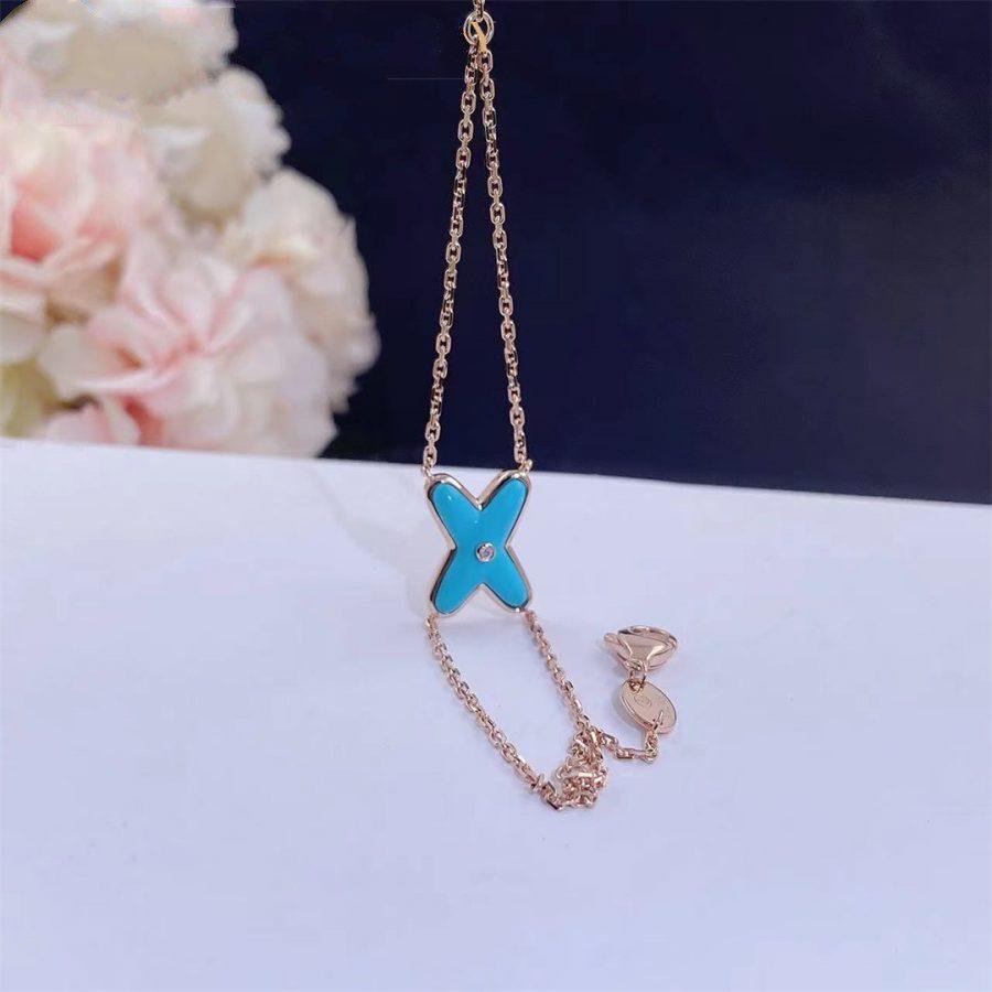 [Topon Jewelry]JEUX BRACELET TURQUOISE PINK GOLD 1 DIAMOND