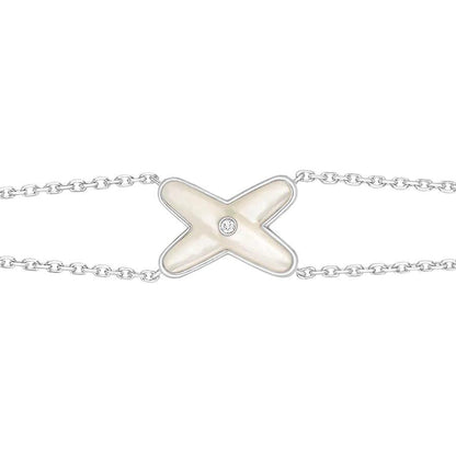 [Topon Jewelry]JEUX BRACELET WHITE MOP SILVER 1 DIAMOND