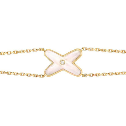 [Topon Jewelry]JEUX BRACELET WHITE MOP GOLD 1 DIAMOND