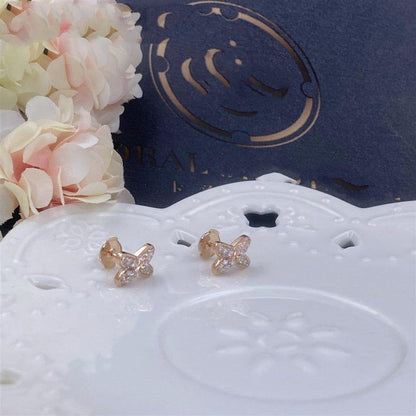 [Topon Jewelry]JEUX DE PINK GOLD DIAMOND EARRINGS