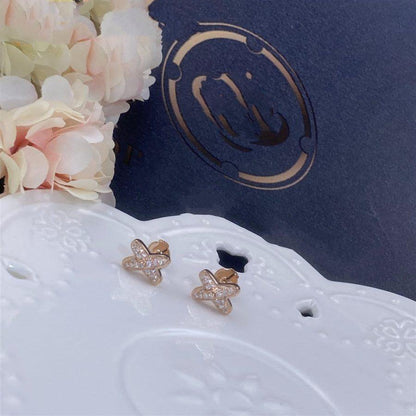 [Topon Jewelry]JEUX DE PINK GOLD DIAMOND EARRINGS