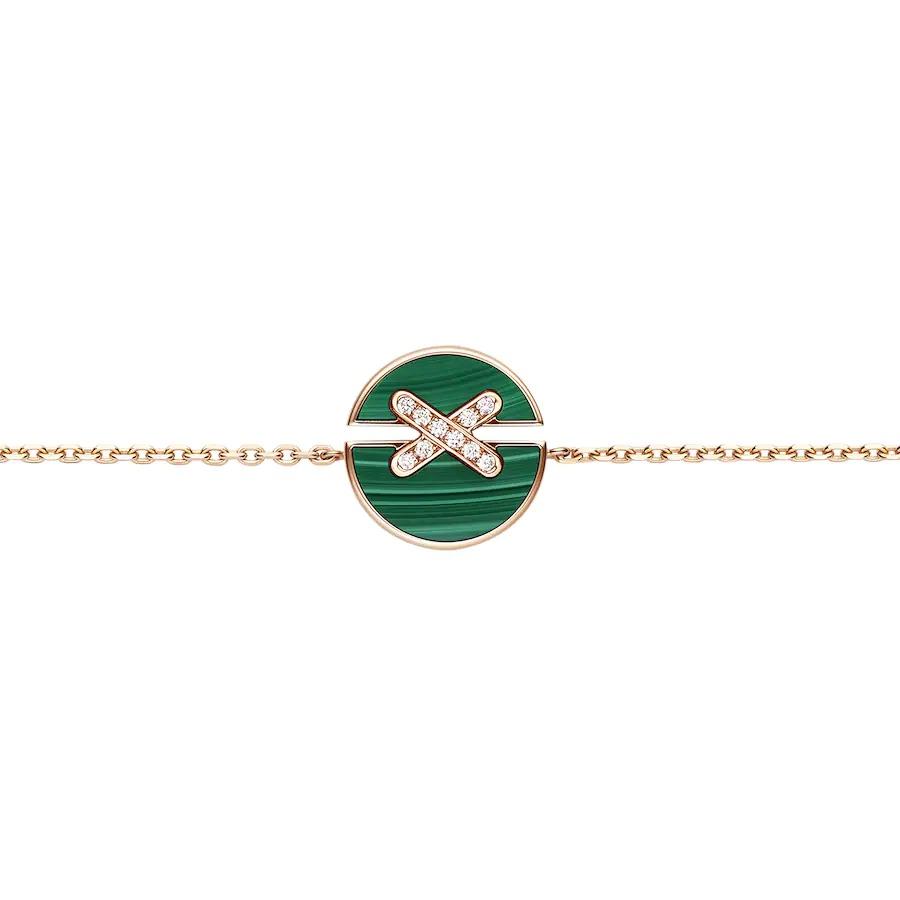 [Topon Jewelry]JEUX DE BRACELET MALACHITE PINK GOLD DIAMONDS