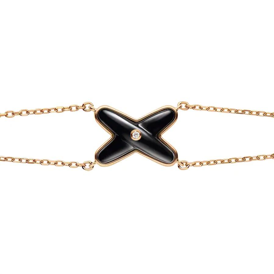 [Topon Jewelry]JEUX BRACELET ONYX PINK GOLD 1 DIAMOND