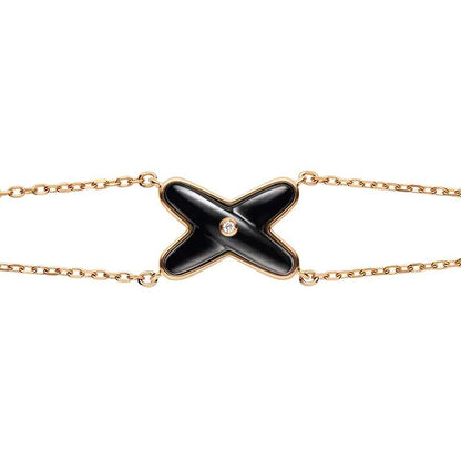 [Topon Jewelry]JEUX BRACELET ONYX PINK GOLD 1 DIAMOND