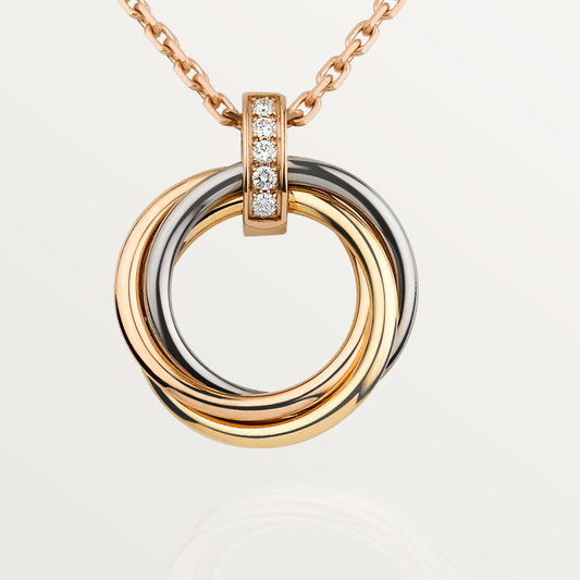 [Topon Jewelry]TRINITY NECKLACE GOLD  DIAMONDS