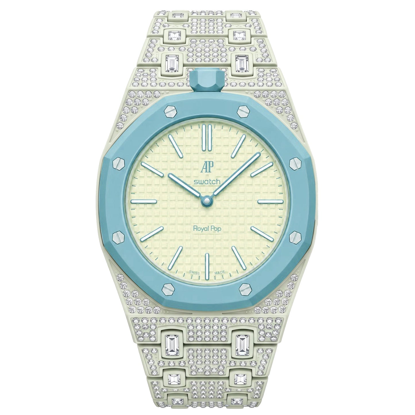 Royal Oak Pop Exclusive Bioceramic Case & Bioceramic Strap Full Diamond