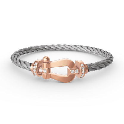 [Topon Jewelry]FORCE LARGE HORSESHOE HALF DIAMOND BRACELET ROSE GOLD