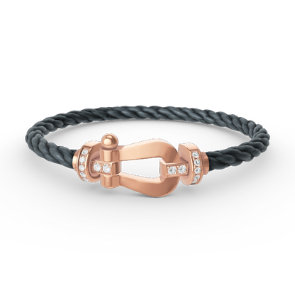 [Topon Jewelry]FORCE LARGE HORSESHOE HALF DIAMOND BRACELET ROSE GOLD