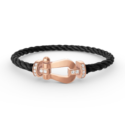 [Topon Jewelry]FORCE LARGE HORSESHOE HALF DIAMOND BRACELET ROSE GOLD