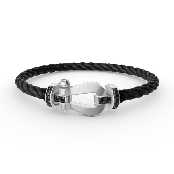 [Topon Jewelry]FORCE LARGE HORSESHOE BLACK DIAMOND BRACELET SILVER