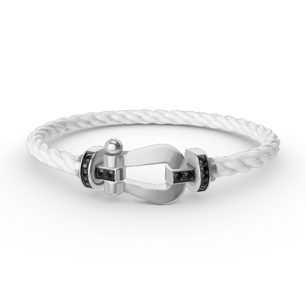 [Topon Jewelry]FORCE LARGE HORSESHOE BLACK DIAMOND BRACELET SILVER