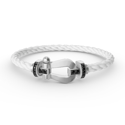 [Topon Jewelry]FORCE LARGE HORSESHOE BLACK DIAMOND BRACELET SILVER