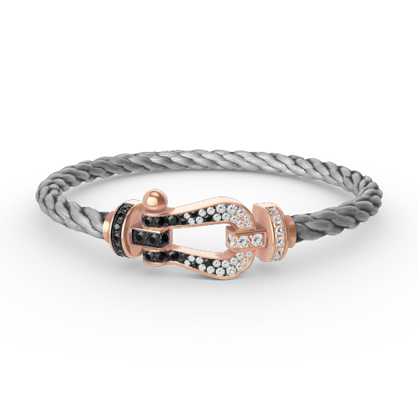 [Topon Jewelry]FORCE LARGE HORSESHOE BLACK WHITE DIAMOND BRACELET ROSE GOLD