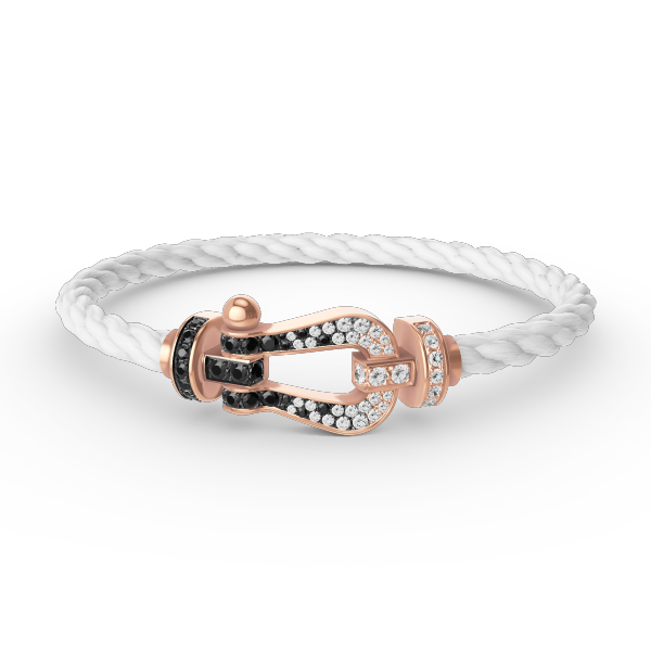 [Topon Jewelry]FORCE LARGE HORSESHOE BLACK WHITE DIAMOND BRACELET ROSE GOLD