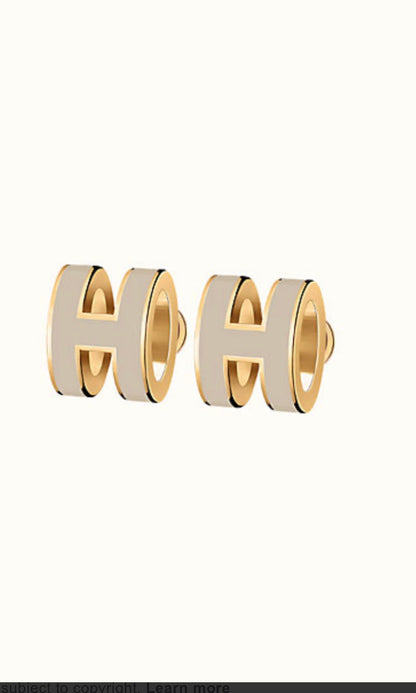[Topon]MINI POP H GOLD EARRINGS GREY