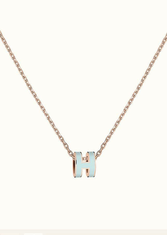 [Topon]POP H LIGHT BLUE NECKLACE