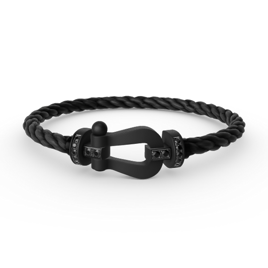 [Topon]FORCE LARGE SERIES HORSESHOE BLACK SAMURAI BRACELET