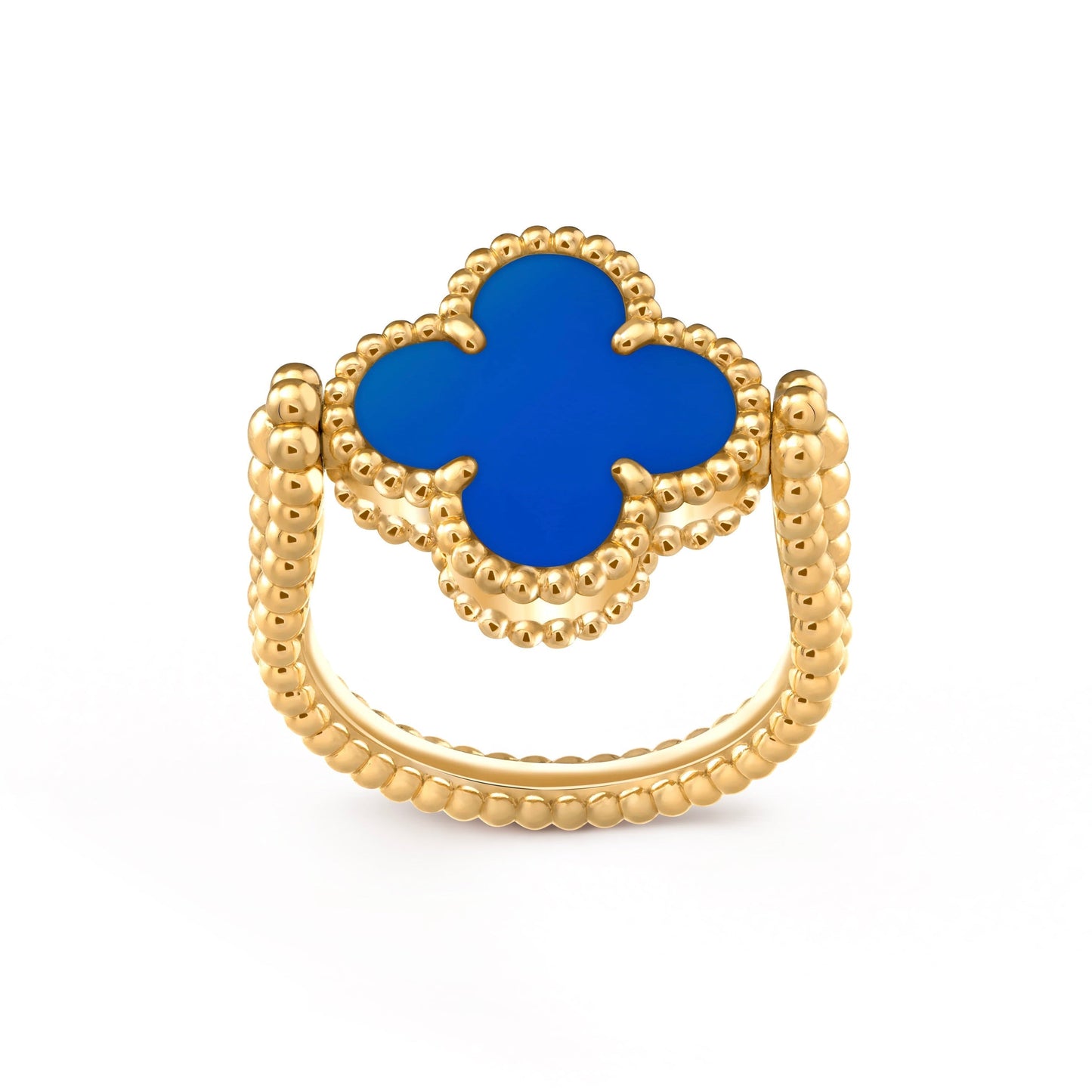 [Topon]CLOVER RIVERSIBLE BLUE AGATE RING
