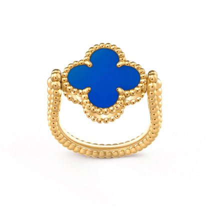 [Topon]CLOVER RIVERSIBLE BLUE AGATE RING