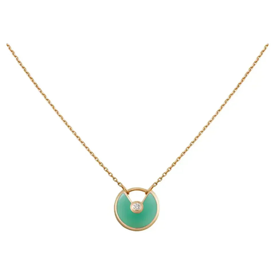 [Topon]AMULETTE GOLD MALACHITE NECKLACE