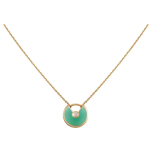 [Topon]AMULETTE GOLD MALACHITE NECKLACE