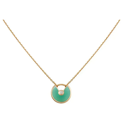 [Topon Jewelry]AMULETTE GOLD MALACHITE NECKLACE