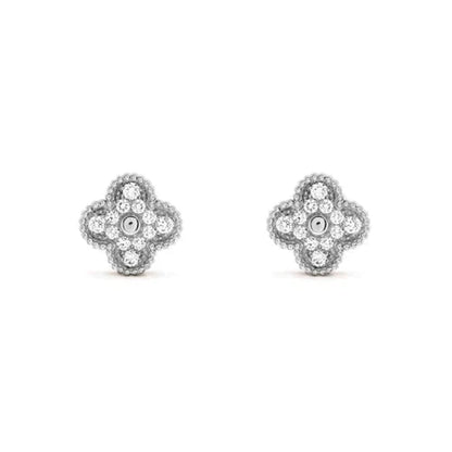 [Topon]CLOVER 1 MOTIFS DIAMOND STUD EARRINGS SILVER