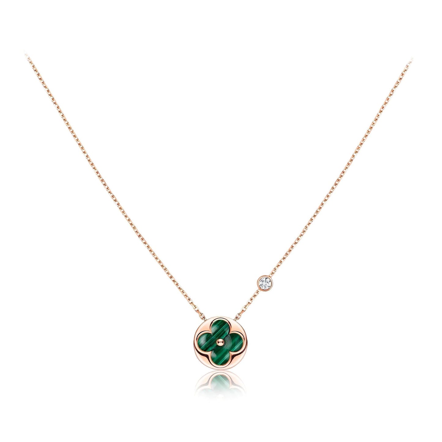 [Topon]SUN PEDANT PINK GOLD 1 DIAMOND NECKLACE