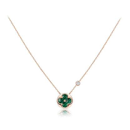 [Topon]SUN PEDANT PINK GOLD 1 DIAMOND NECKLACE