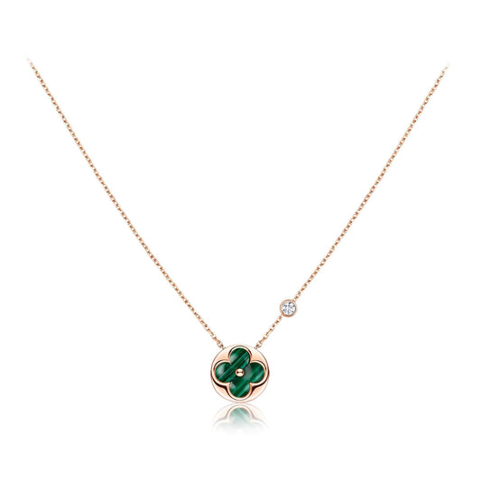 [Topon]SUN PEDANT PINK GOLD 1 DIAMOND NECKLACE