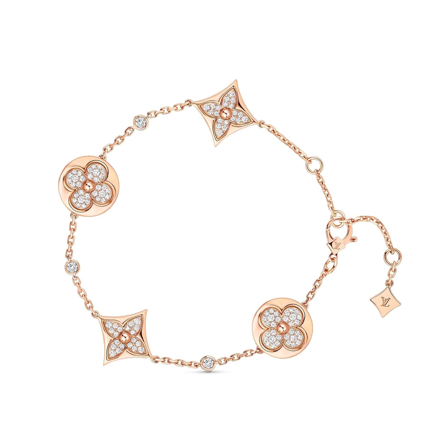 [Topon Jewelry]STAR AND SUN 4 MOTIFS GOLD DIAMONDS BRACELET