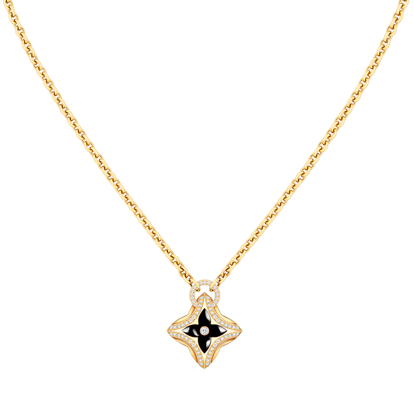 [Topon Jewelry]STAR PEDANT PINK GOLD DIAMOND NECKLACE