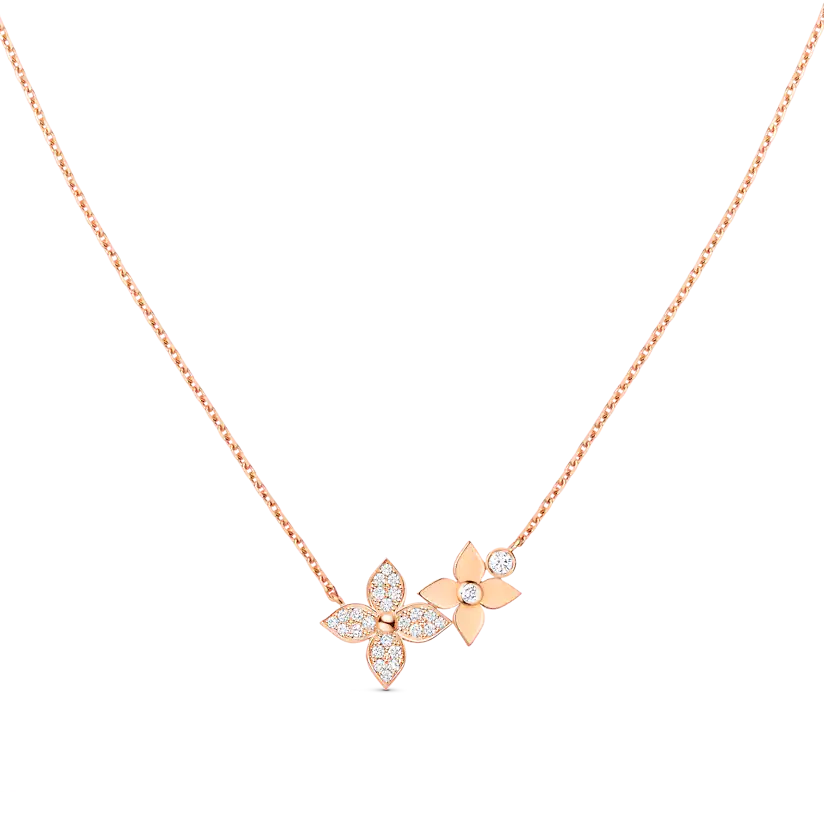 [Topon Jewelry]STAR BLOSSOM NECKLACE PINK GOLD DIAMONDS